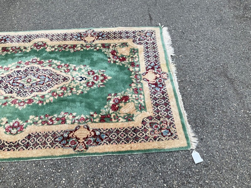 4'1" X 7'4" Green KER MAN FLORAL RUG gallery