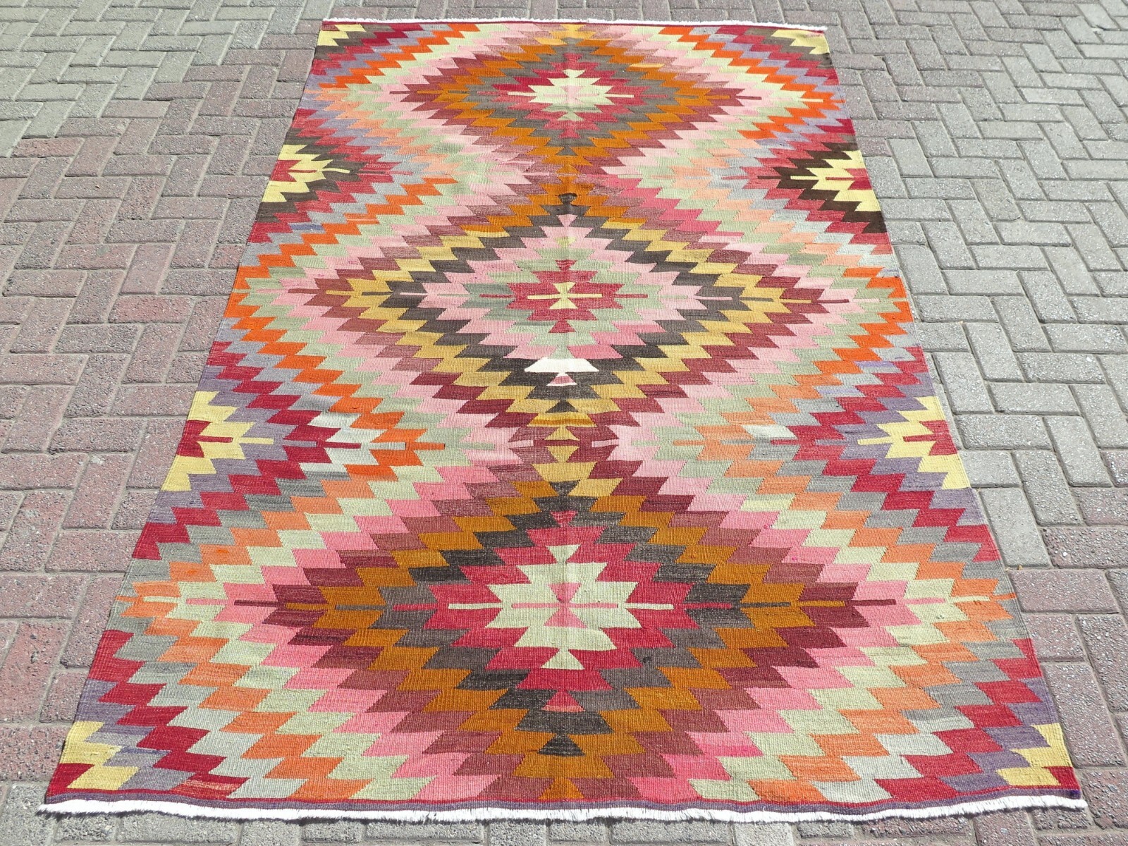 Area Rugs, Handmade Turkish Kilim Wool Rug, Floor Carpet, Large Teppich 68"X104" gallery