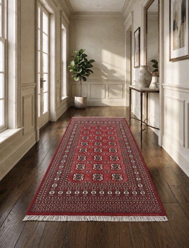Rare Hand knotted Vintage Pakistani Bokhara Jhaldar Wool Area Rug 6-7x4-1 Ft gallery