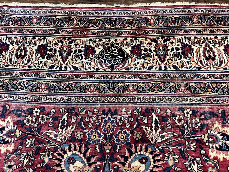 Antique Per'sian Rug 10x12 Red Ivory Traditional Carpet Allover Pattern gallery