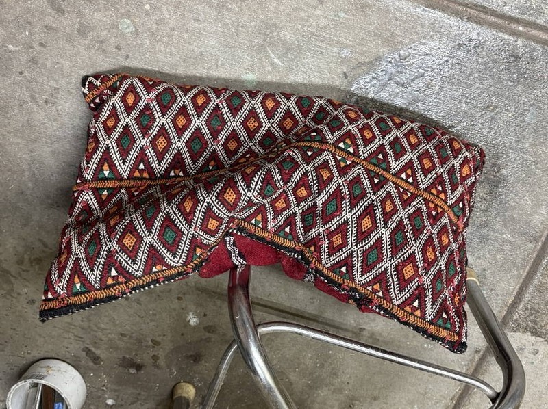 VINTAGE HANDCRAFTED KILIM MOROCCAN TRIBAL LUMBAR PILLOW EXCELLENT CONDITION gallery