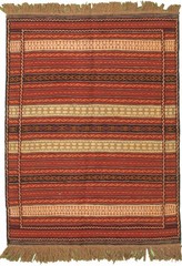 Vintage Hand Woven Area Rug 3’4″ x 4’11” Traditional Wool Oriental Carpet