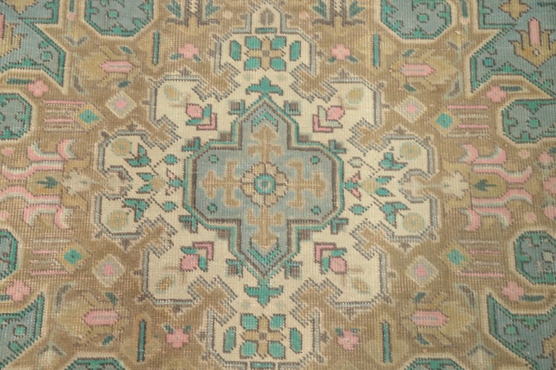 Vintage Wool Traditional Living Room Area Rug Light Blue Over-Dyed Carpet 10x12 gallery