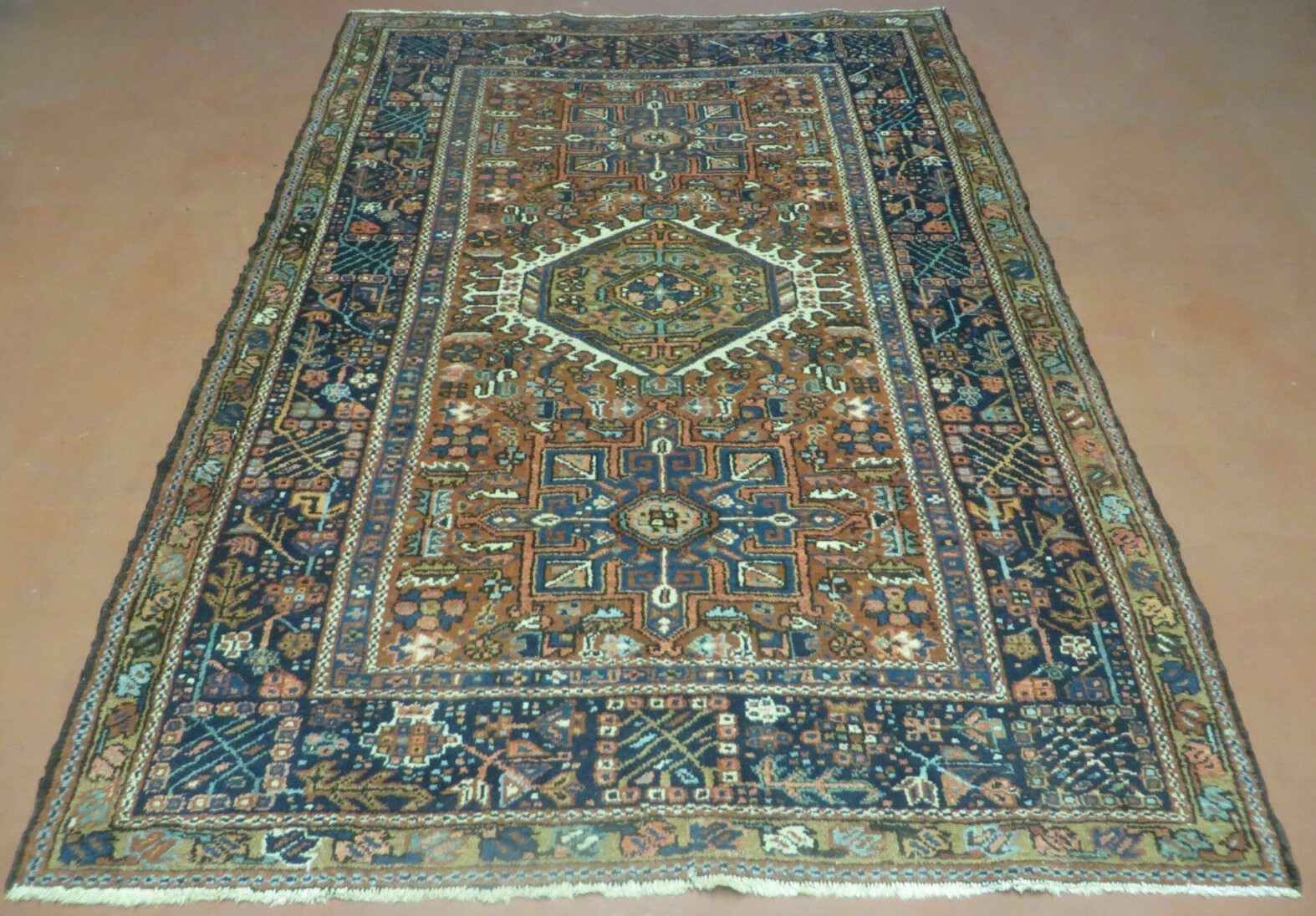 Beautiful Oriental Rug 5x6 Antique Wool Carpet Geometric Medallion Tribal Red gallery