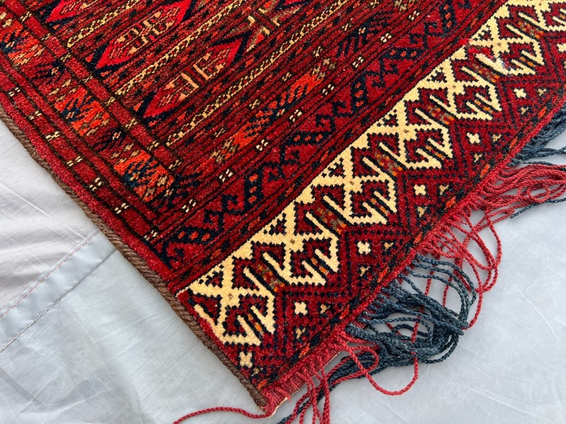 Antique Afghan Turkmen Saddle Bag 1'10x4 Hand-Knotted Tribal Wool Torba Textile gallery