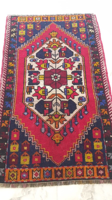 2x3 Medium Vintage Carpet Rug, Handmade Front Door Rug, Corridor Rug Cushion Rug gallery
