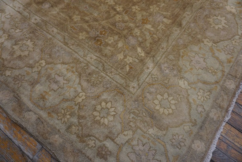 14X18 Vintage Indian Beige Wool Area Rug 1930 gallery