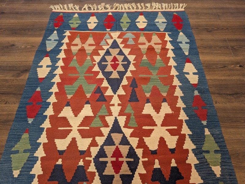 Romanian Kilim Rug 4x6, Geometric gallery