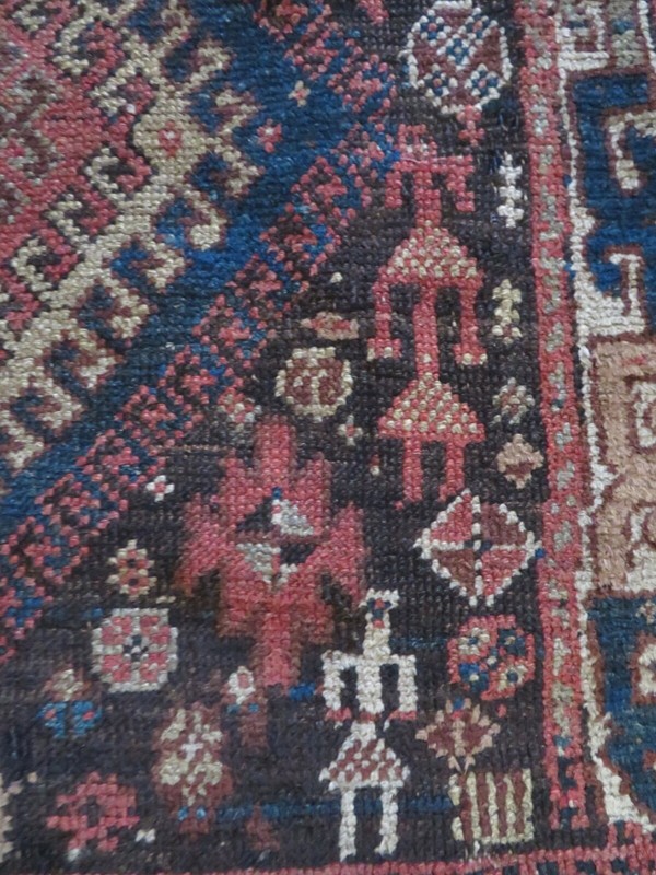 ANTIQUE AZERI TRIBAL LONG RUG. 284CM X 122CM. gallery