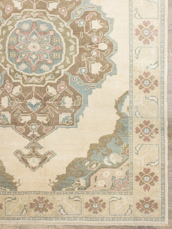 Vintage Traditional Turkish extra wide runner 5.2x10.10 ft Oushak knotted rug gallery