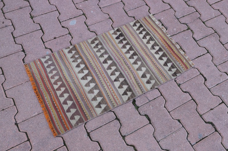 Traditional Handmade Small Kilim Rustic Foyer Carpet Cappadocia Wool Rug 2x3ft gallery