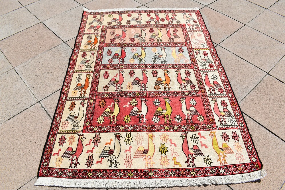 1990's Never Been Used Caucasian Silk Soumak Kilim Oriental Silk Soumak Kilim