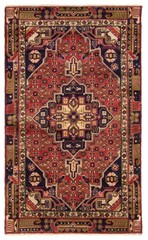 Vintage 3’2″ x 5’3″ Traditional Hand Knotted Vegetable Dye Wool Area Rug