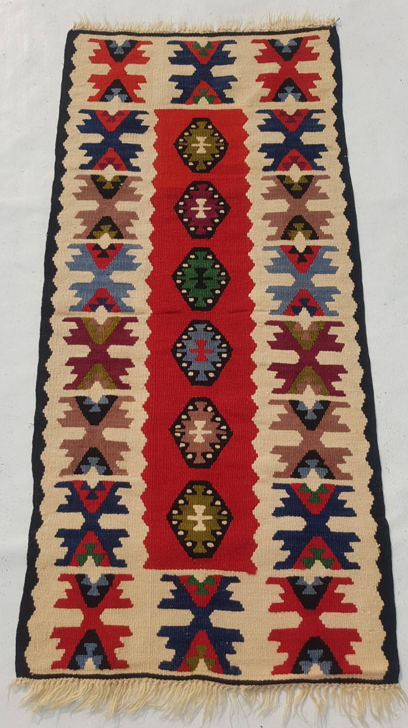 Vintage Traditional Handcrafted Turkish Kilim Rug for Home Décor 123x59 cm gallery