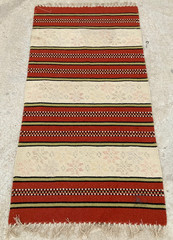 Vintage Traditional Handmade European Strip Flat Wool Kilim Floor Rug 117×62 cm