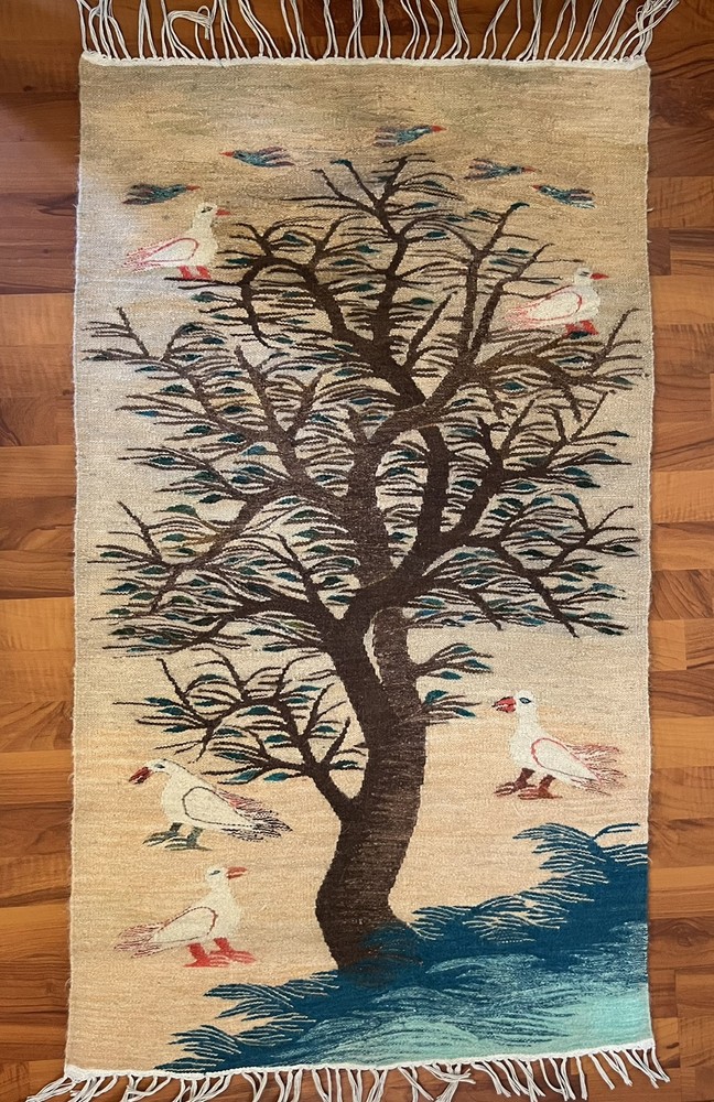 Egyptian Handwoven Camel Wool Kilim Folk Art Tapestry Rug/Wall W 29” L 50.5” NEW