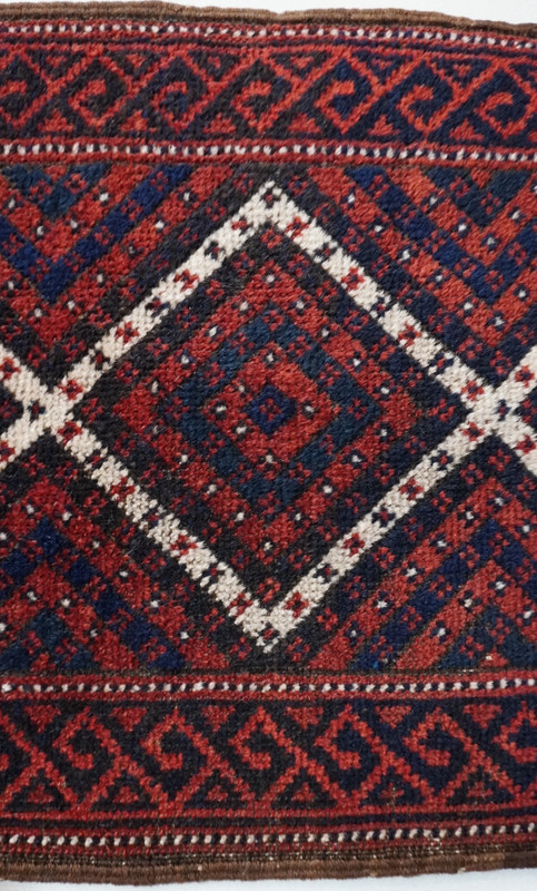 Antique Baluchh Bagface Hand Knotted 100% Wool Veg. Dyes Tribal Rug 1'4" x 2'3" gallery