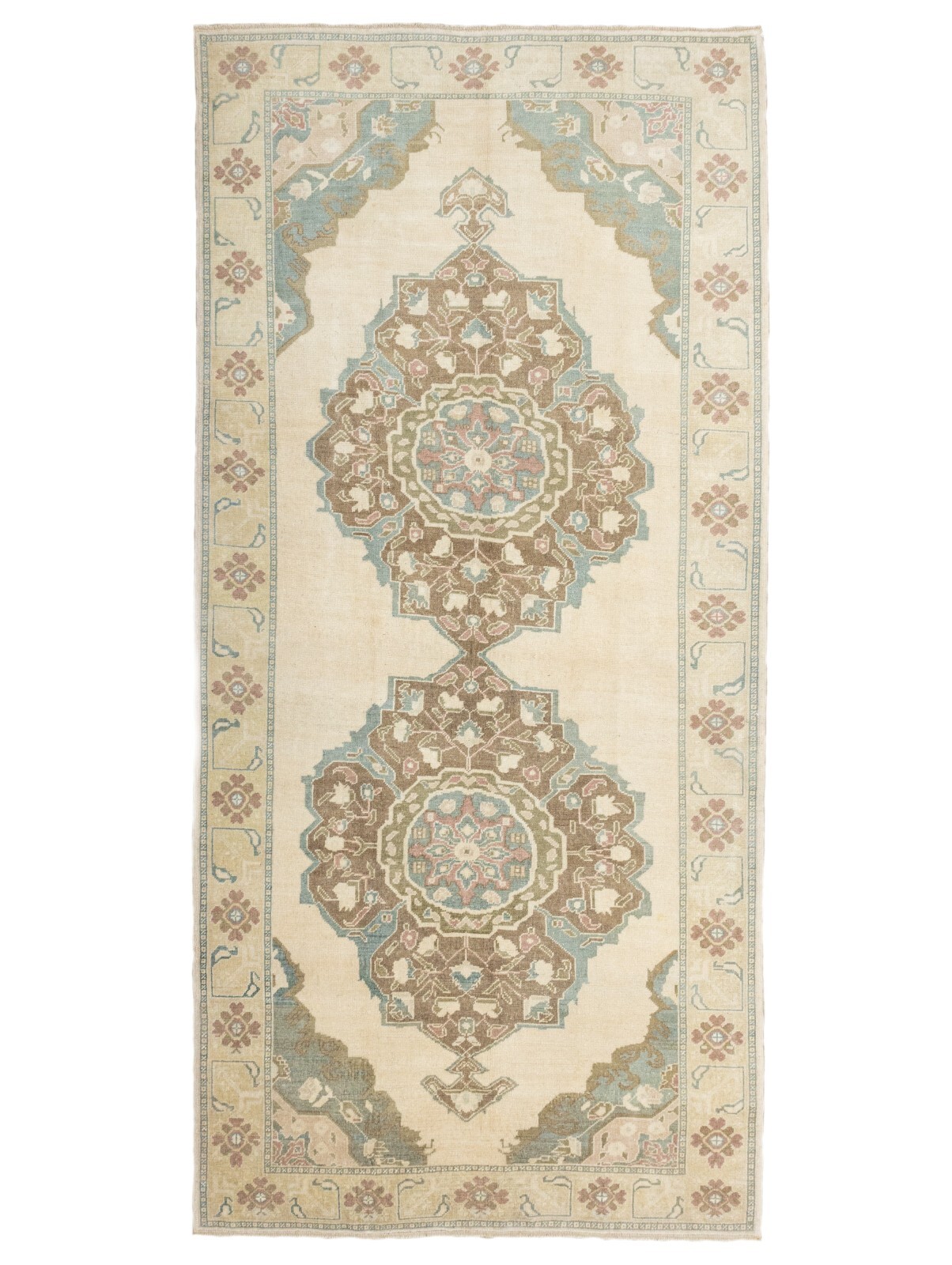 Vintage Traditional Turkish extra wide runner 5.2x10.10 ft Oushak knotted rug gallery