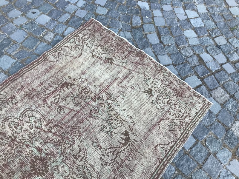 Bohemian Area Rug Handmade Wool Rug Turkish Vintage Traditional Rug 3,9 x 7,5 ft gallery