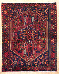 Vintage Hand Knotted Zanjan Tribal Oriental Wool Area Rug 5×7 Rust Red Geometric