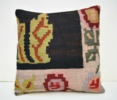 Vintage Anatolian Home Decor Kilim Pillow Cover 17” x 17” Kilim Pillow Cover