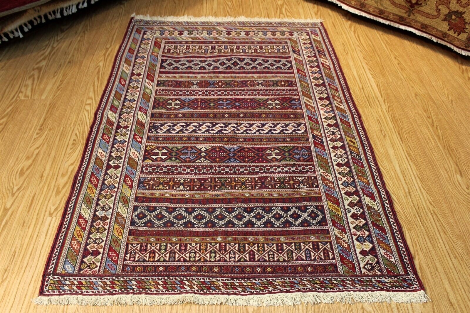4x6 SUMAK KILIM Tribal Wool Rug Handmade Hand Woven Oriental Rug #46 gallery