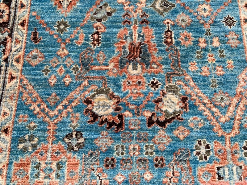 Rare Hand Knotted Caucasian Kazak Afghan Wool Runner Rug 3x8 ft Free Ship gallery