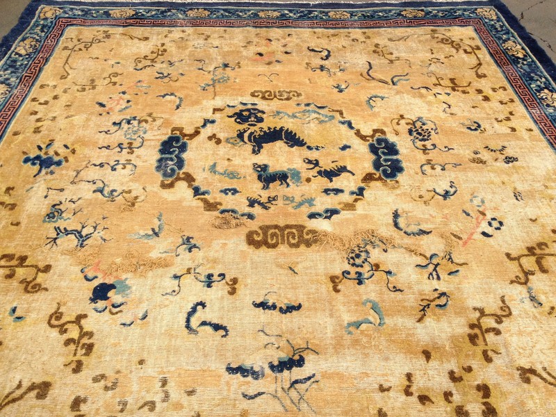 11X11 Antique Chinese Ningxia Wool Area Rug 1750 gallery