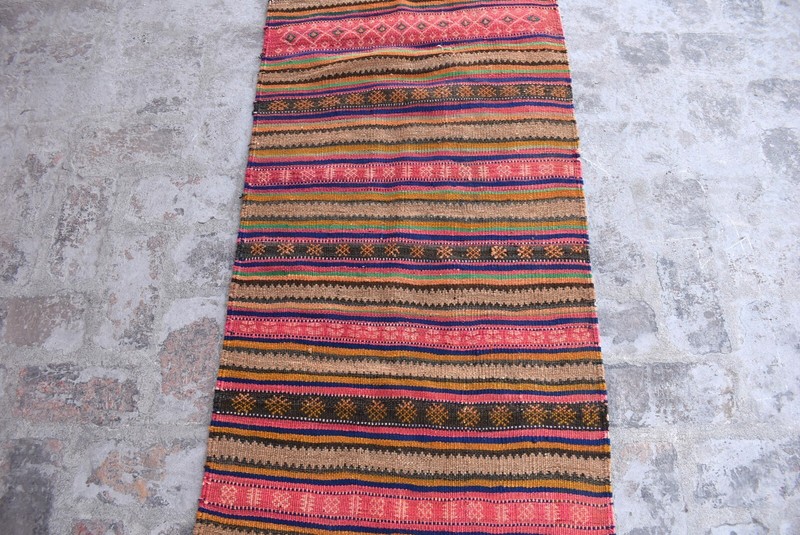 2x10 ft Vintage Afghan Tribal Kilim Rug Hand Woven Geometric Hallway Runner Rug gallery