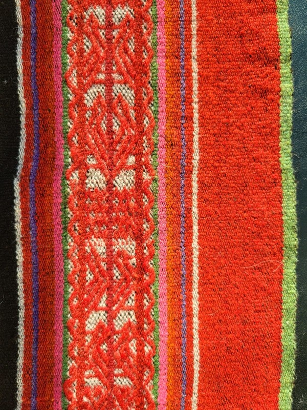 Stunning traditional handwoven Finnish folk art weaving raanu wall rug. gallery