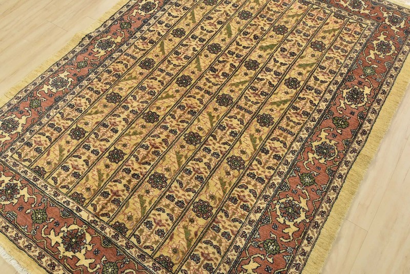 Gabbeh Rug 5’6” x 7’7” Beige Wool Vintage Traditional Hand-Knotted Carpet gallery