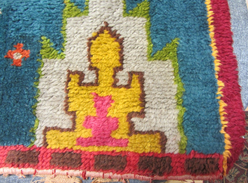 Vintage Scandinavian Rya Rug Wool Pile Sampler Mid Century Design 32" x 51" Rare gallery