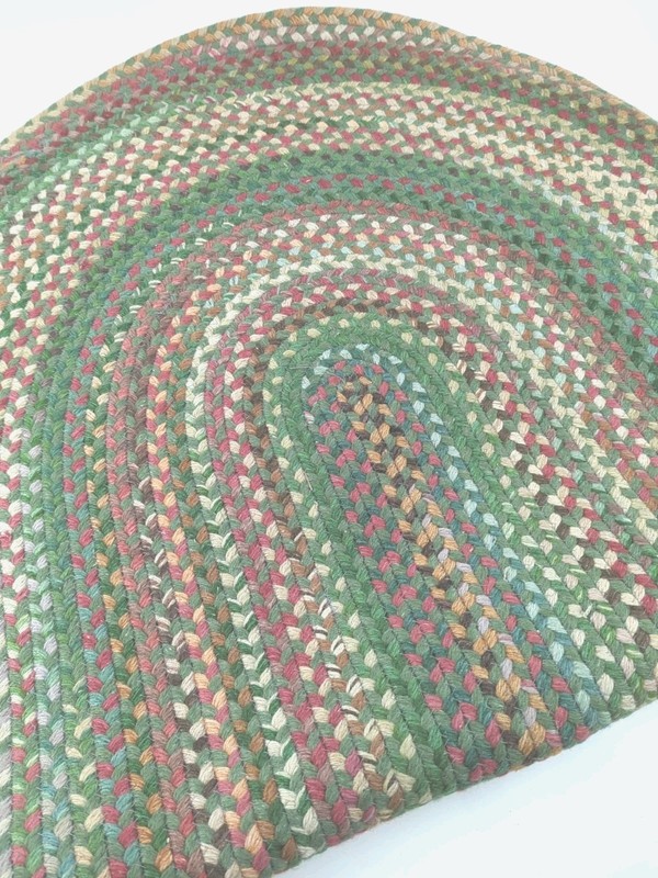 Vintage Oval Braided Rug 3x5 Wool *Red Pink Greens* Cottagecore! gallery