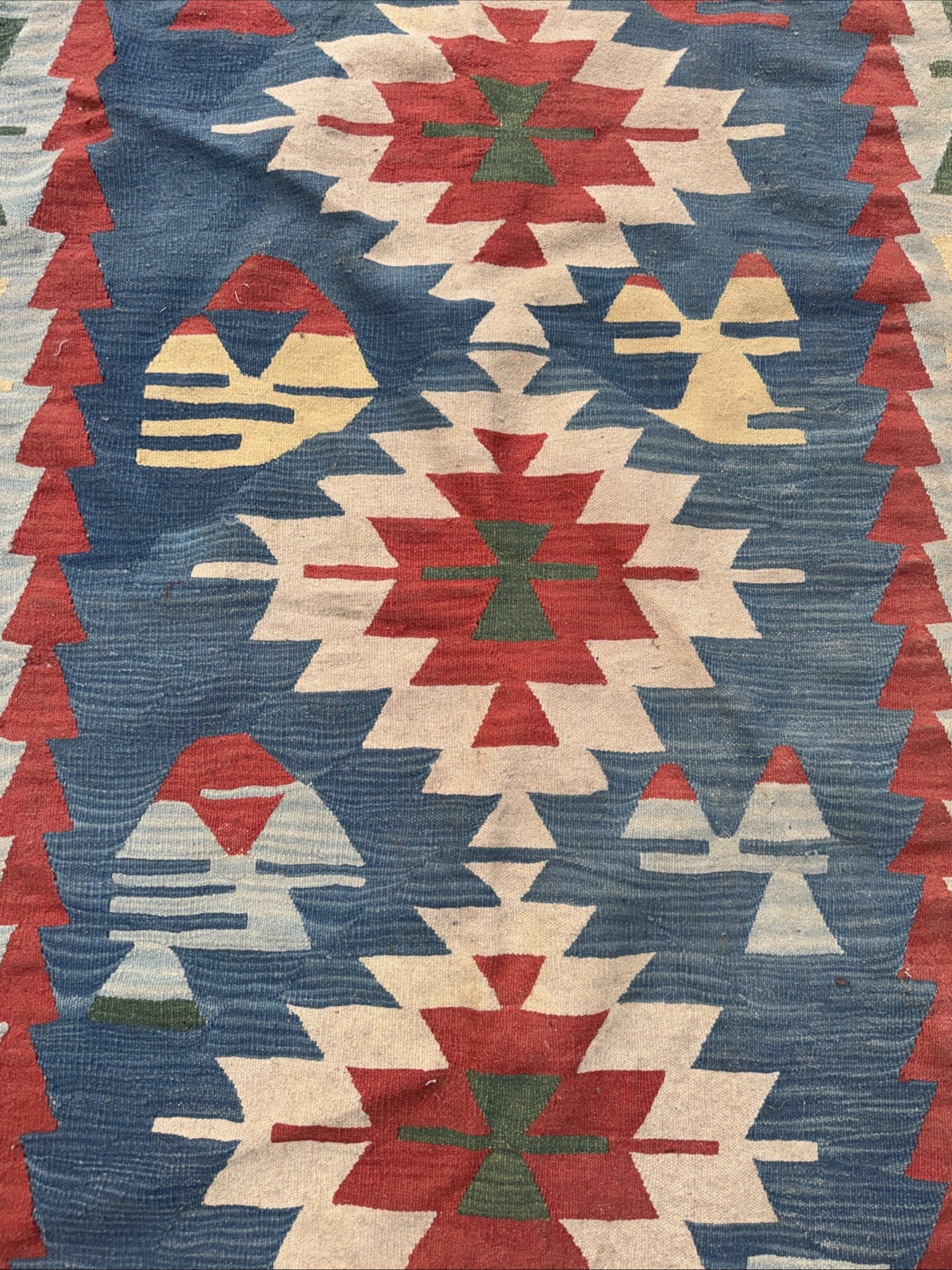 Vintage Traditional Handmade Turkish Wool Multi Tapestry Kilim Rug 62”x44” gallery