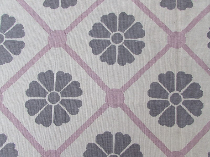 Vintage Hand Made French Design Wool Beige Green Original Aubusson 363X277cm gallery