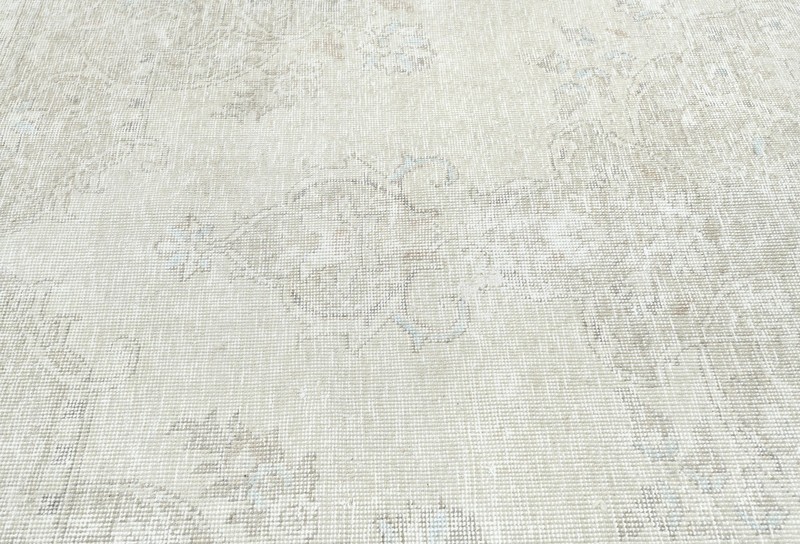 Vintage Oriental Rug Muted Distressed Floral Design Wool Carpet 8'3X10'9 ft gallery