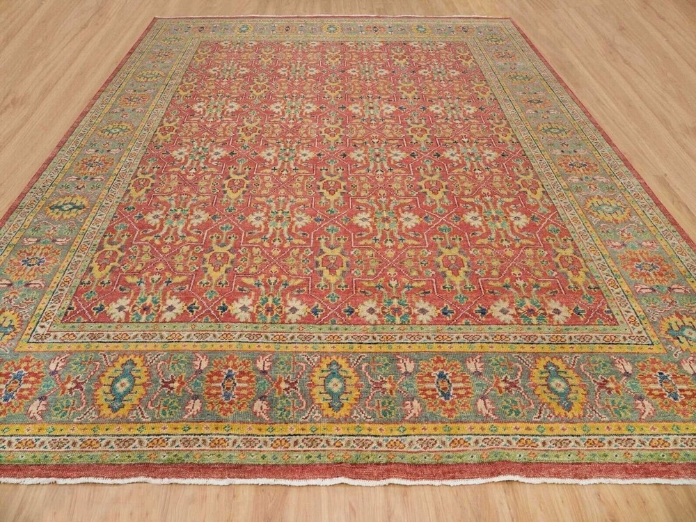 14'x16'5" Fire Brick Red, Sheared Low, 100% Wool, Hand Knotted, Oushak Rug