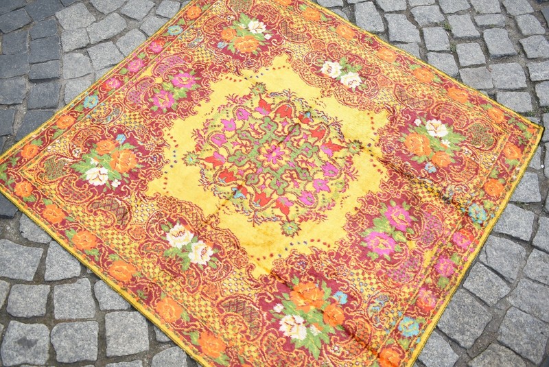 Velvet Table Cover Rug 48'' x 44'' Anatolian Sofa Cover Table Cover Velvet Rug gallery
