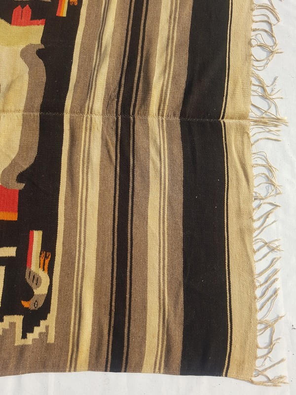 Vintage Traditional Handcrafted Mexican Saltillo Rug for Home Décor 205x149 cm gallery