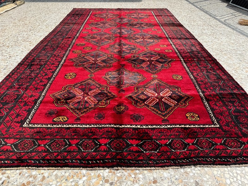 8x13 ft Afghan Hand Knotted Antique Baluchi Rug Turkmen Tribal Geometric Carpet gallery