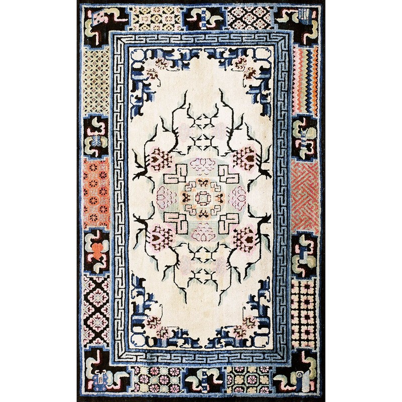 4X6 Antique Chinese Mongolian Design Wool Area Rug 1900 gallery