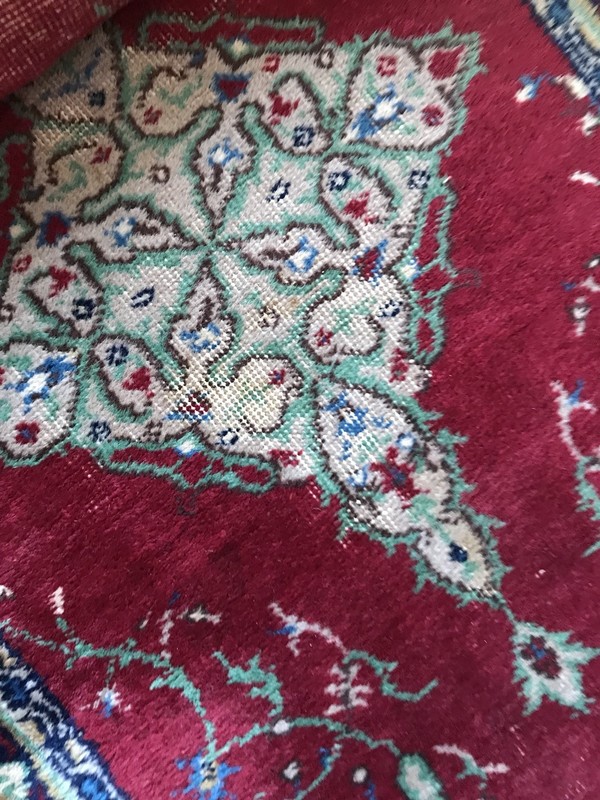 TRUE Vintage Antique Turkish ORIENTAL rug LONG RUNNER Hand Made RED Wool 3X18 gallery