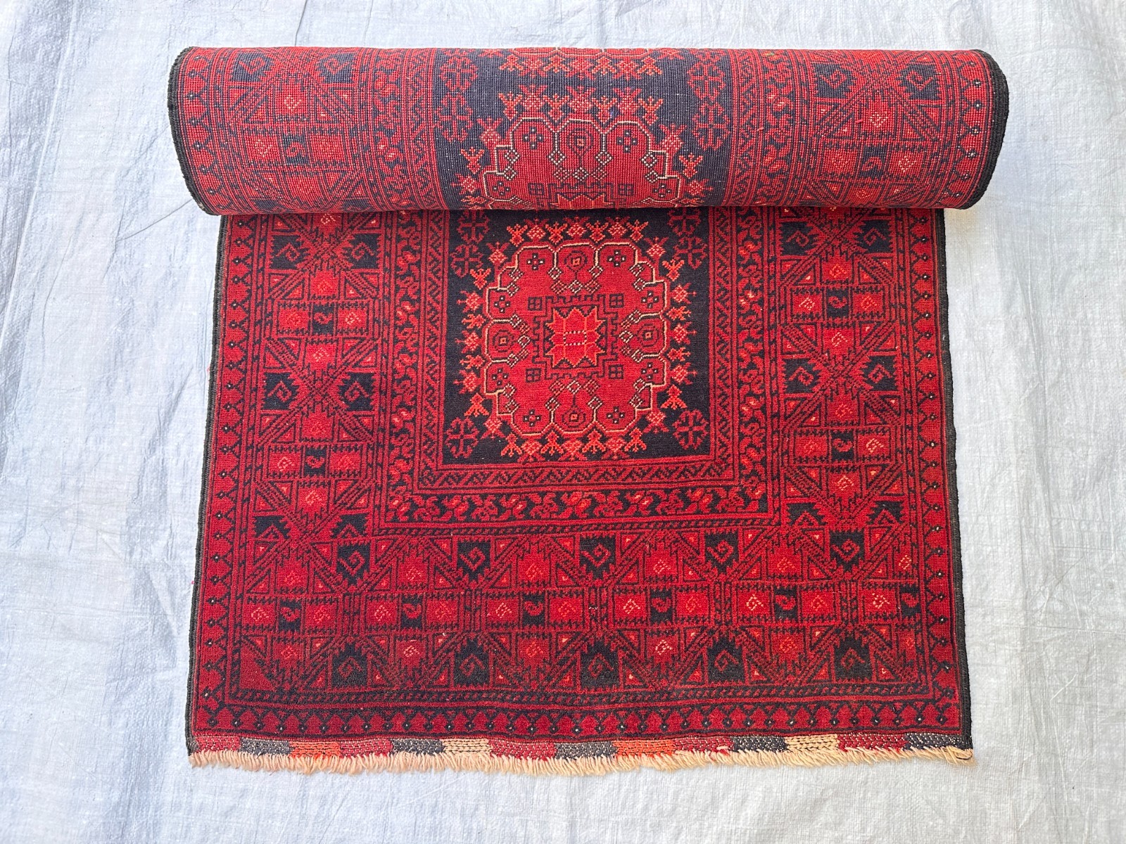 85 x 285 cm Vintage North Side of Afghanistan Turkoman Patnus Gul Runner gallery