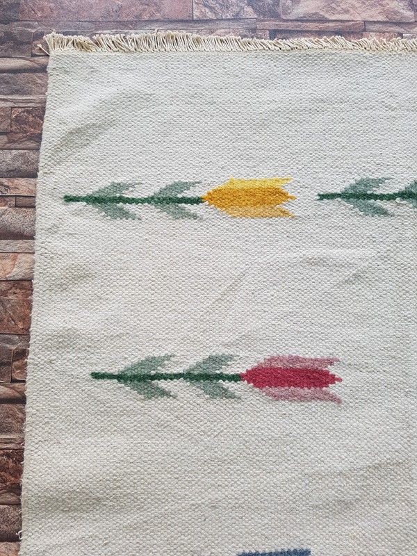 Vintage Handmade Traditional Swedish Kilim Floor Rug Carpet 225x167 cm gallery
