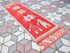 Turkish Runner Rug 34” x 119” Vintage Herki Hallway Rug Hand Knotted Area Rug