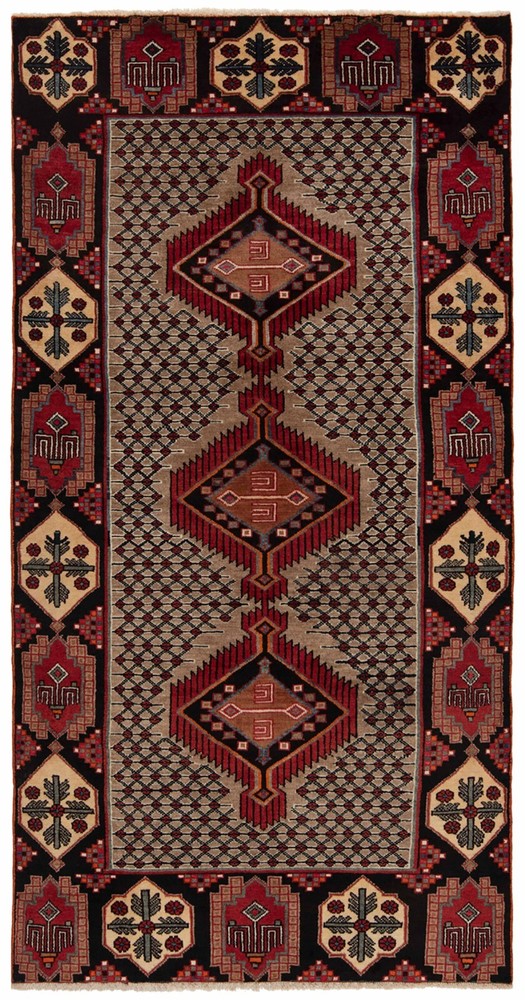 Koliai Hand Knotted Persian Rug 260 x 137cm - Nomadic, Oriental, Red, Carpet,...