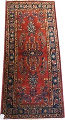 An Antique Short Runner Genuine Keshan Rug