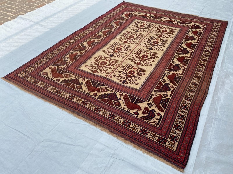 6x9 ft Handwoven Geometric Antique Turkmen Afghan Tribal Traditional Wool Kilim gallery