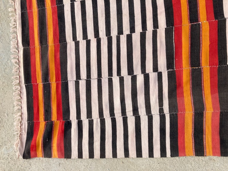 Vintage Handmade Turkish Striped Traditional Wool flatweave Kilim Rug 217x120 cm gallery