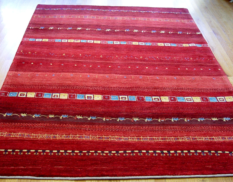 New Gabehh Hand Knotted 100% Wool 5'5" x 8'2" Red Animals Camels Oriental Rug gallery